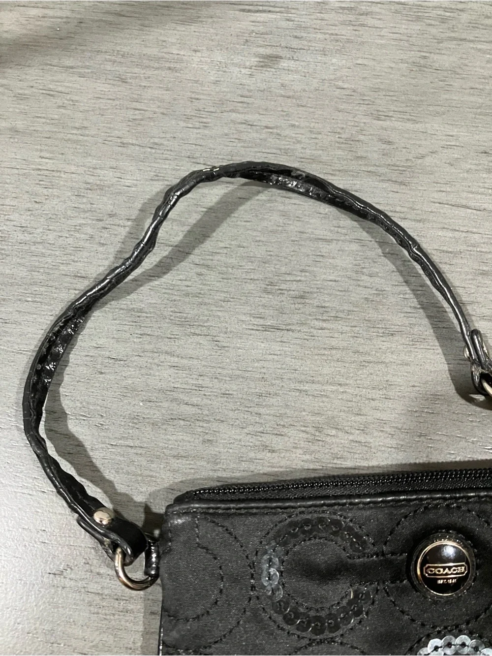 Coach Black Sequin Signature Wristlet